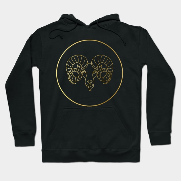 Aries Zodiac Art Gold Hoodie by Felicity-K